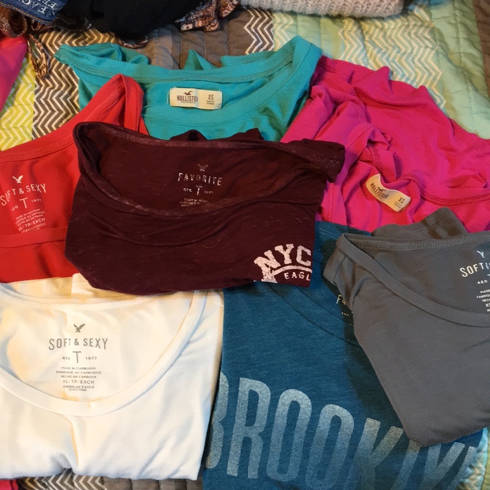 American Eagle and Hollister T-shirts